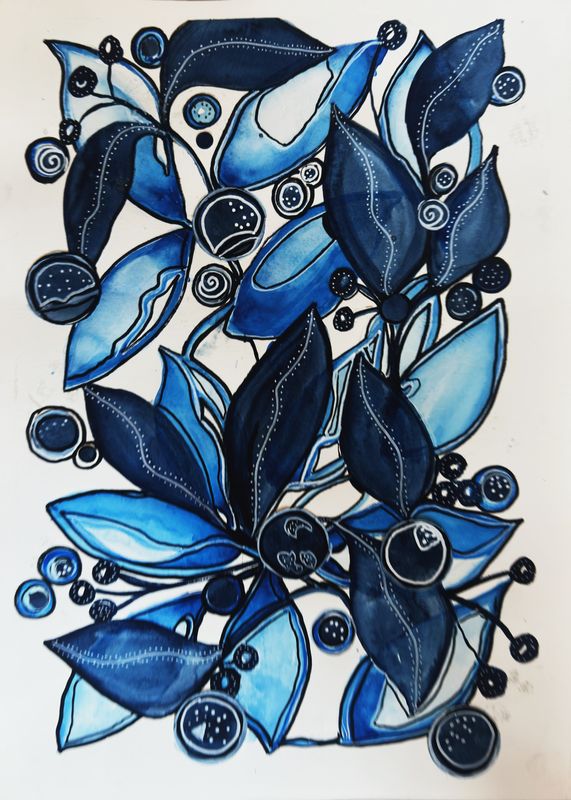 Blueberry Leaves, by Marcia Scott
